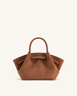 Hana Mini Faux Suede Tote Bag - Brown