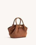 Hana Mini Faux Suede Tote Bag - Brown