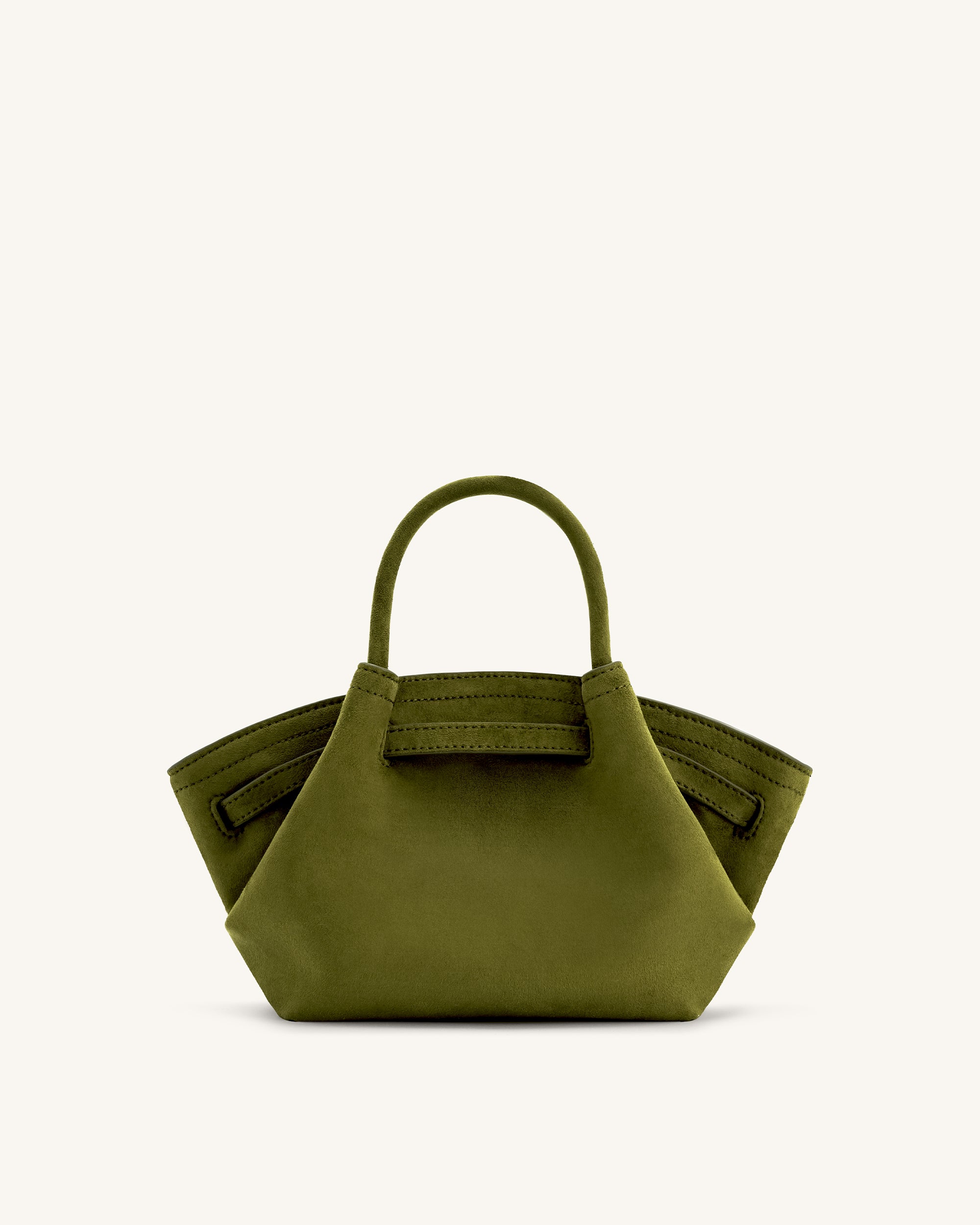 Hana Mini Faux Suede Tote Bag - Dark Olive