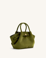 Hana Mini Faux Suede Tote Bag - Dark Olive