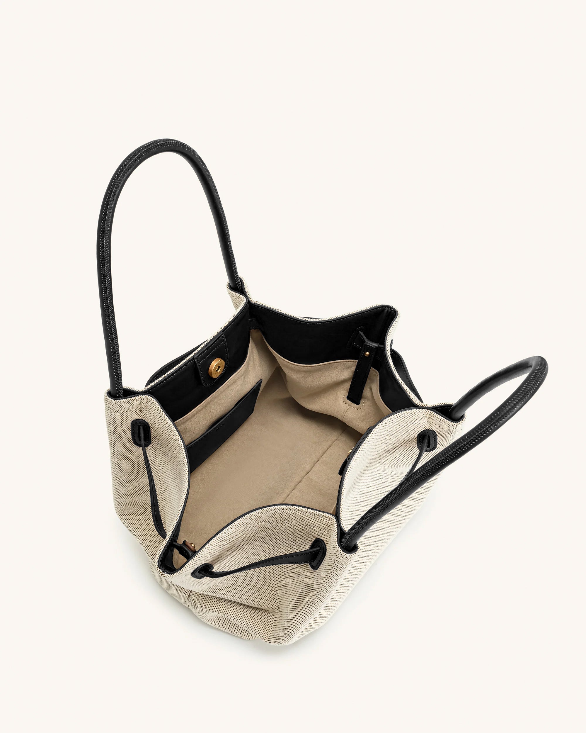 Hana Medium Tote Bag - Black Canvas