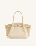 Hana Medium Faux Suede Tote Bag - Off White