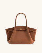 Hana Medium Faux Suede Tote Bag - Brown