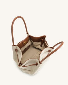 Hana Medium Tote Bag - Brown Canvas