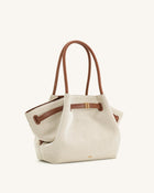 Hana Medium Tote Bag - Brown Canvas