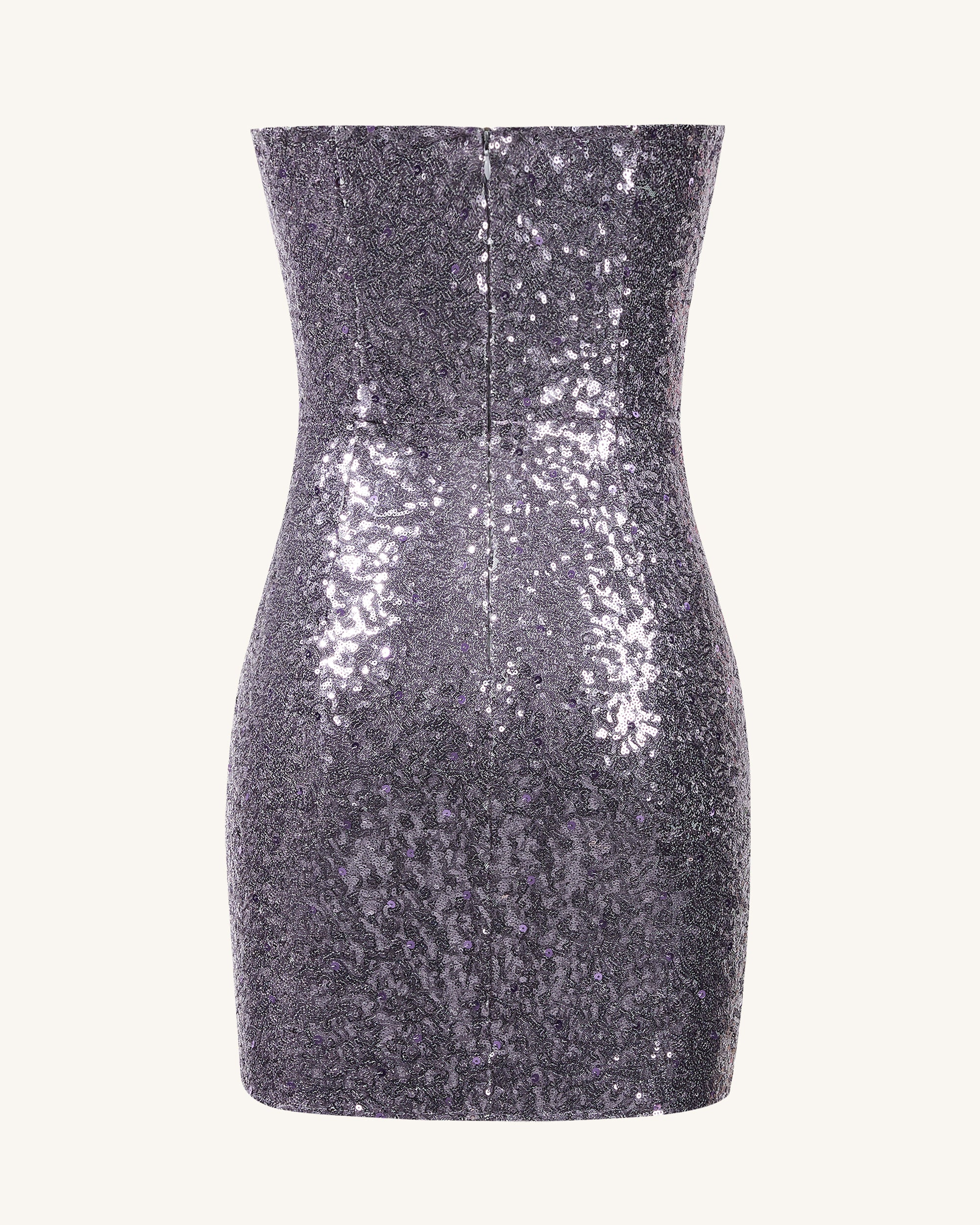 Brynlee Purple Sequinned Strapless Mini Dress - Purple