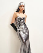 Olivia Silver Maxi Tube Dress - Silver