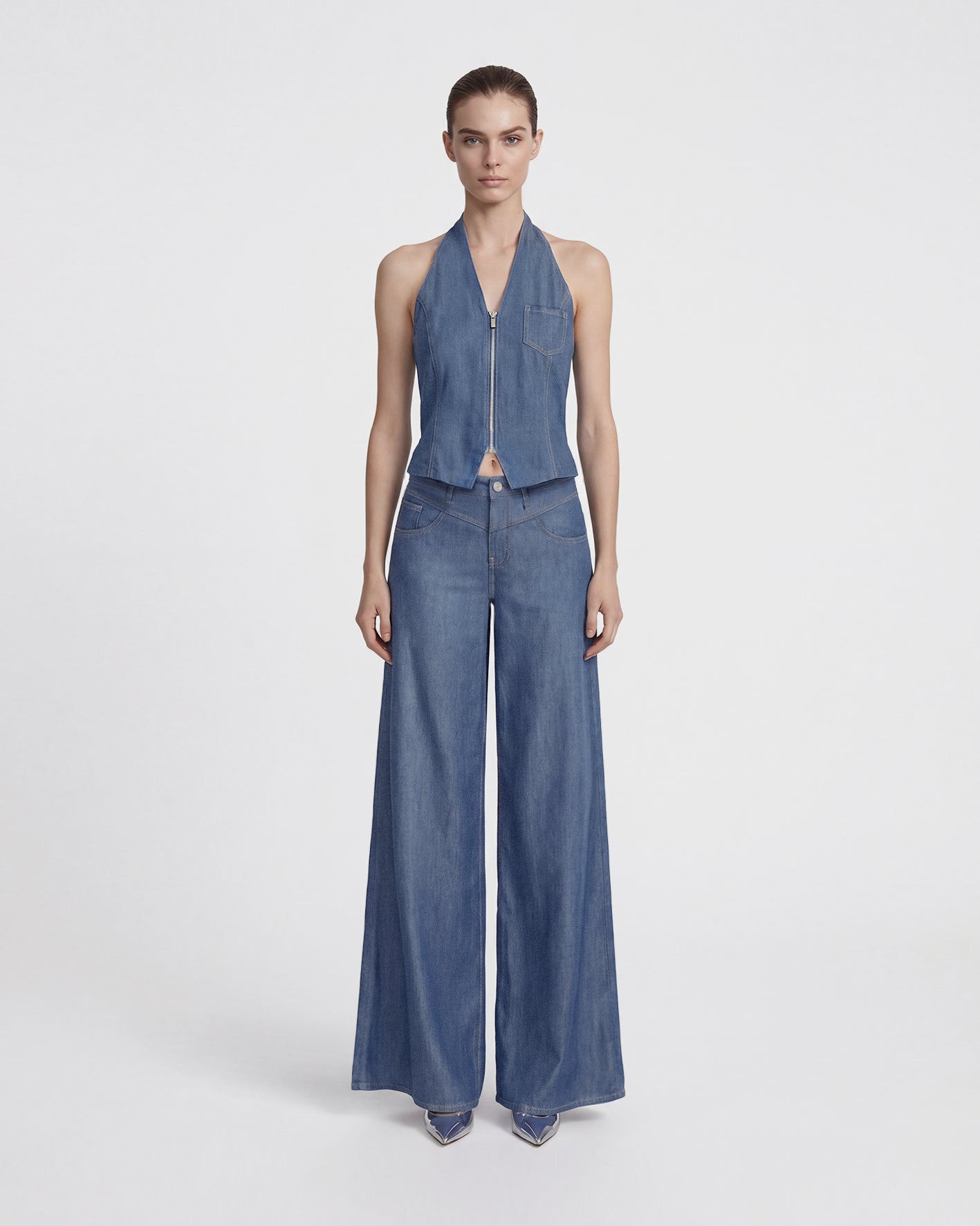 The Showstopper Denim Vest - Highway