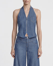 The Showstopper Denim Vest - Highway