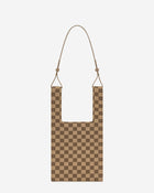 Shea Checkerboard Knitted Tote Bag - Brown