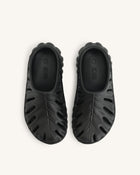 Tara Leaf Platform Clog - Black