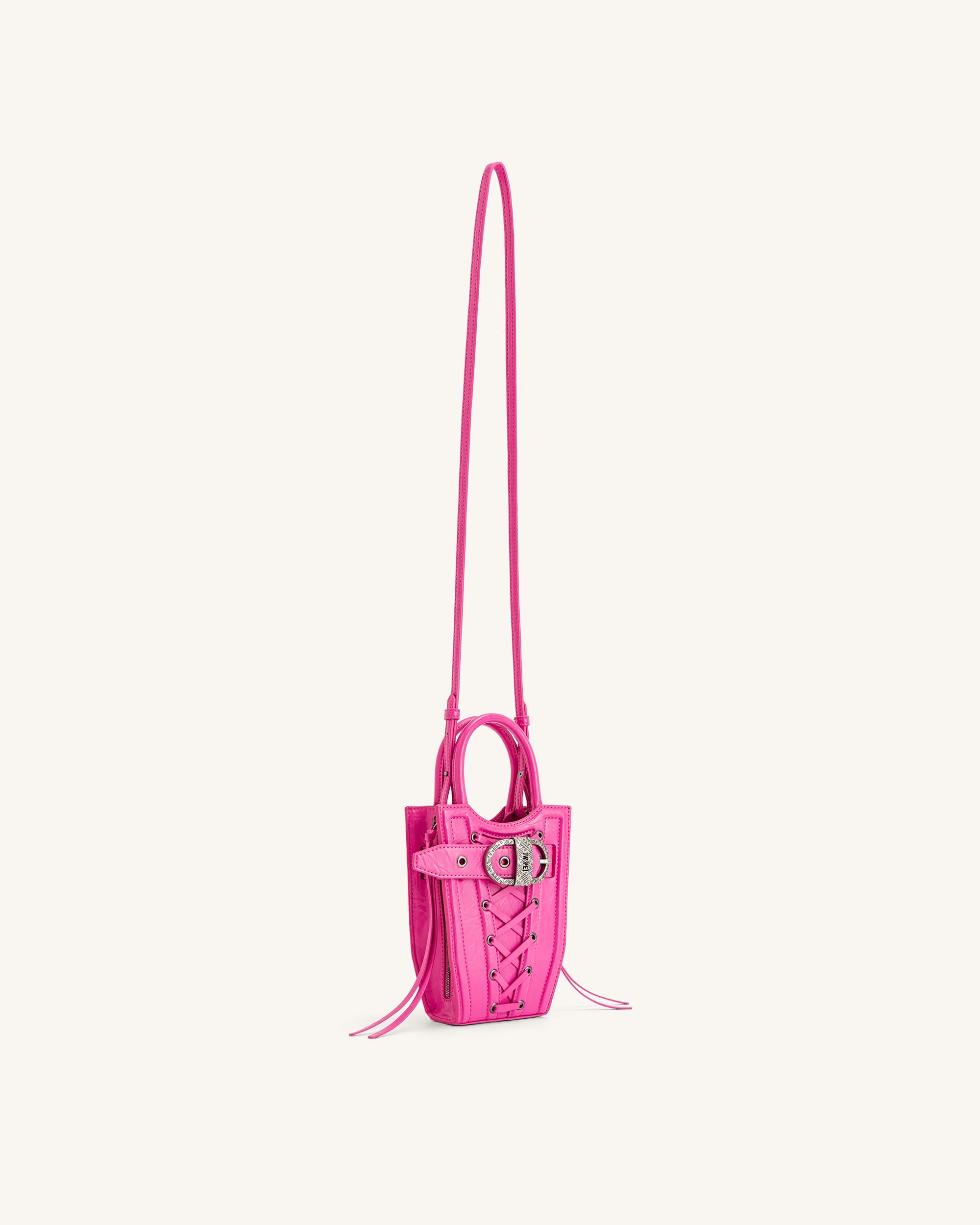 FEI Crushed Straps Phone Bag - Bright Pink