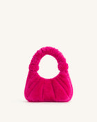 Gabbi Faux Fur Medium Ruched Hobo Handbag - Fandango Pink