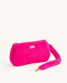 Eva Faux Fur Fabric Shoulder Bag - Hot Pink