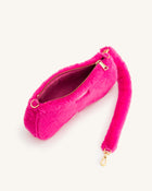 Eva Faux Fur Fabric Shoulder Bag - Hot Pink