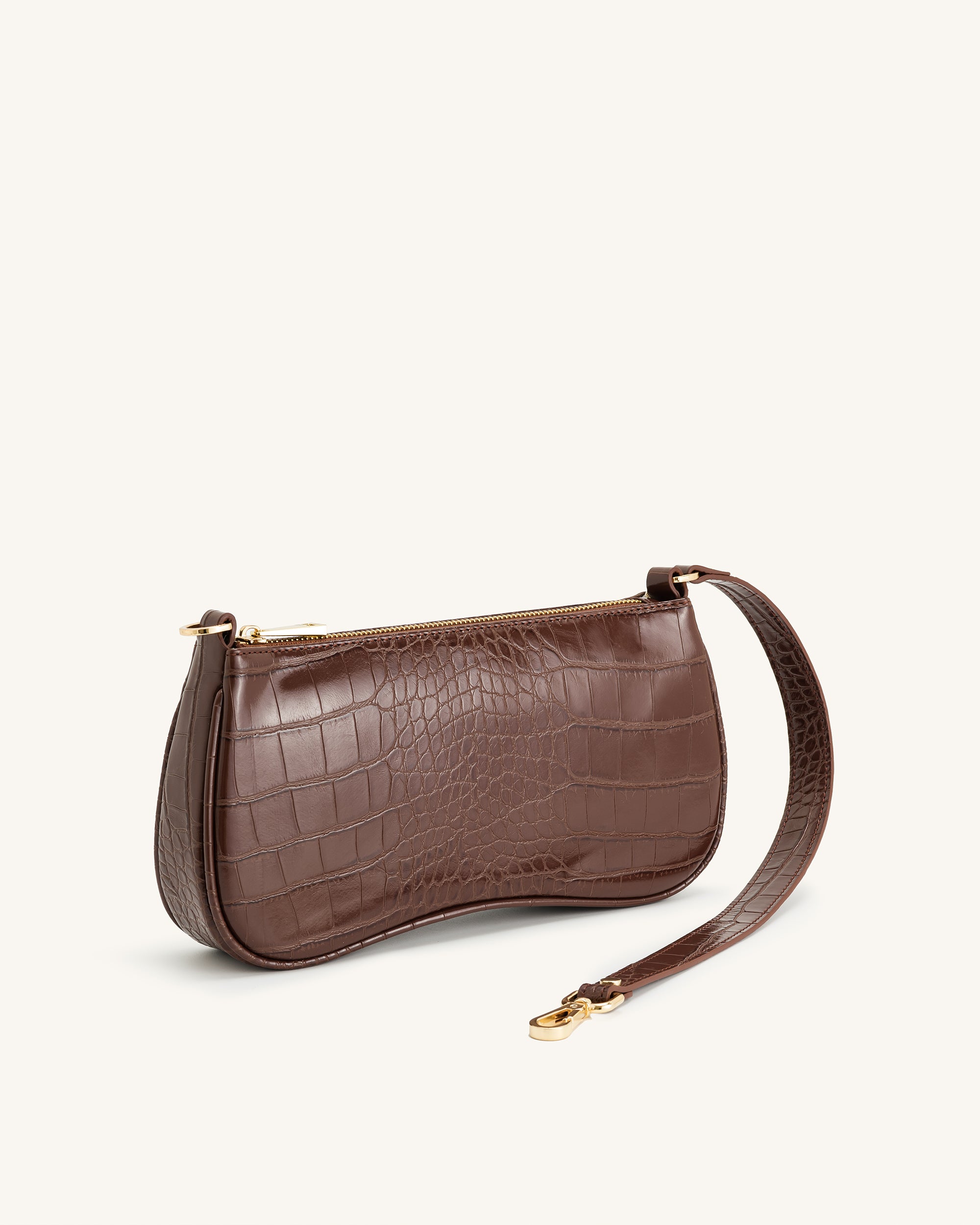 Eva Shoulder Handbag - Umber Croc