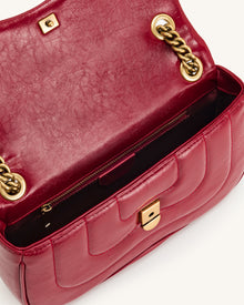 Tina Quilted Chain Crossbody - Claret