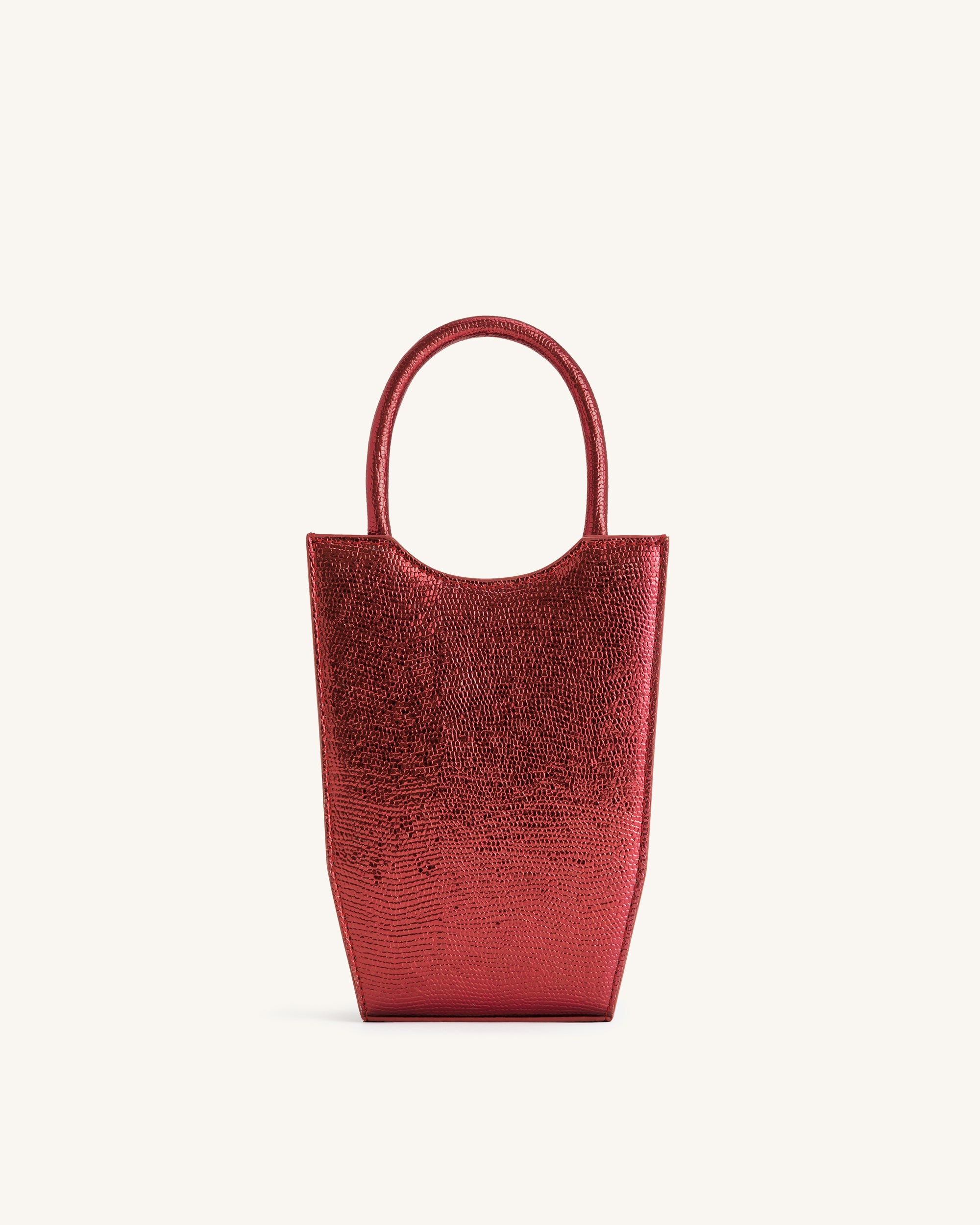 FEI Metallic Phone Bag - Red Ochre Lizard