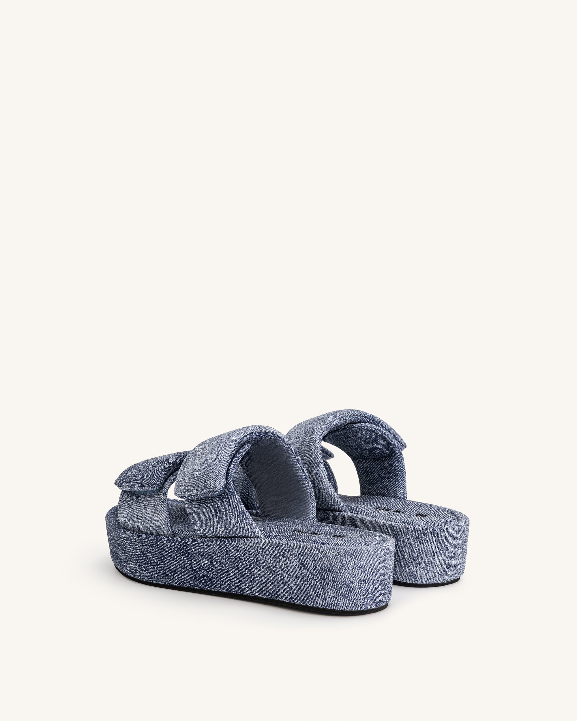 Lexi Denim Embossed Sandal - Blue