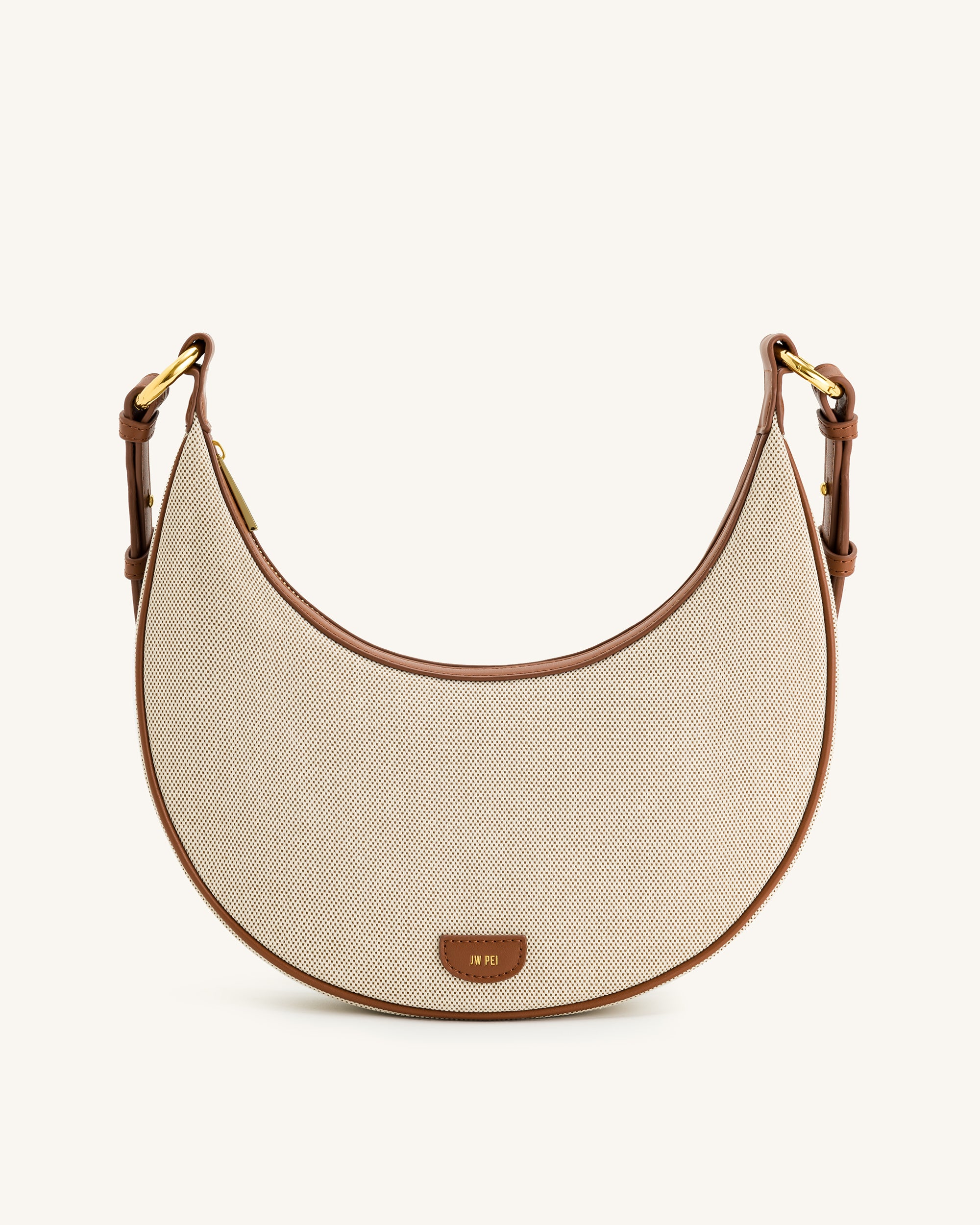 Carly Canvas Saddle Bag - Beige