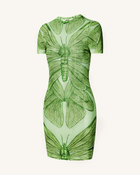 Dragonfly Shell Mini Dress - Green