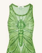 Dragonfly Axis Tank Mesh Dress - Green