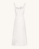 3D Vine-Appliqué Asymmetric Sweetheart Gown - White