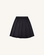 Satin Pleated Mini Skirt - Black
