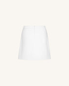 Tailored Straight Mini Skirt - White