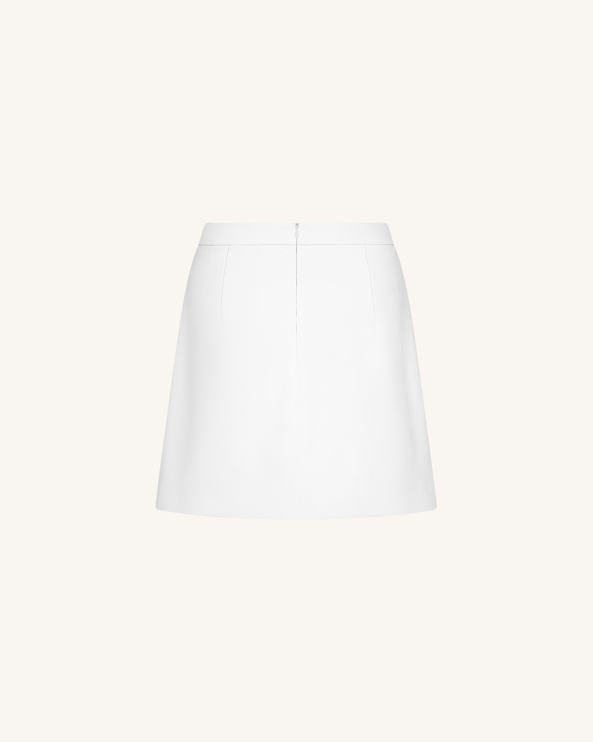 Tailored Straight Mini Skirt - White
