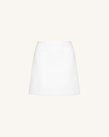 Tailored Straight Mini Skirt - White