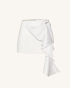 Cascading Bow Mini Skirt - White