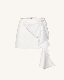 Cascading Bow Mini Skirt - White