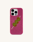 Olive Skewer Rhinestone Phone Case – Pink