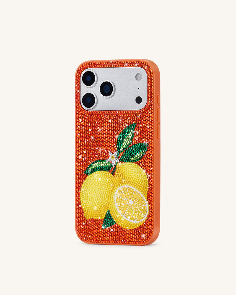 Lemon Artificial Crystal Phone Case - Orange