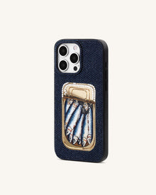 Sardine Tin Artificial Crystal Phone Case - Blue