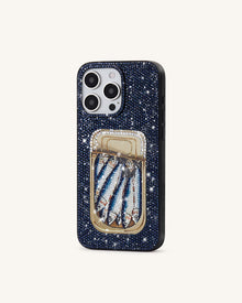 Sardine Tin Artificial Crystal Phone Case - Blue