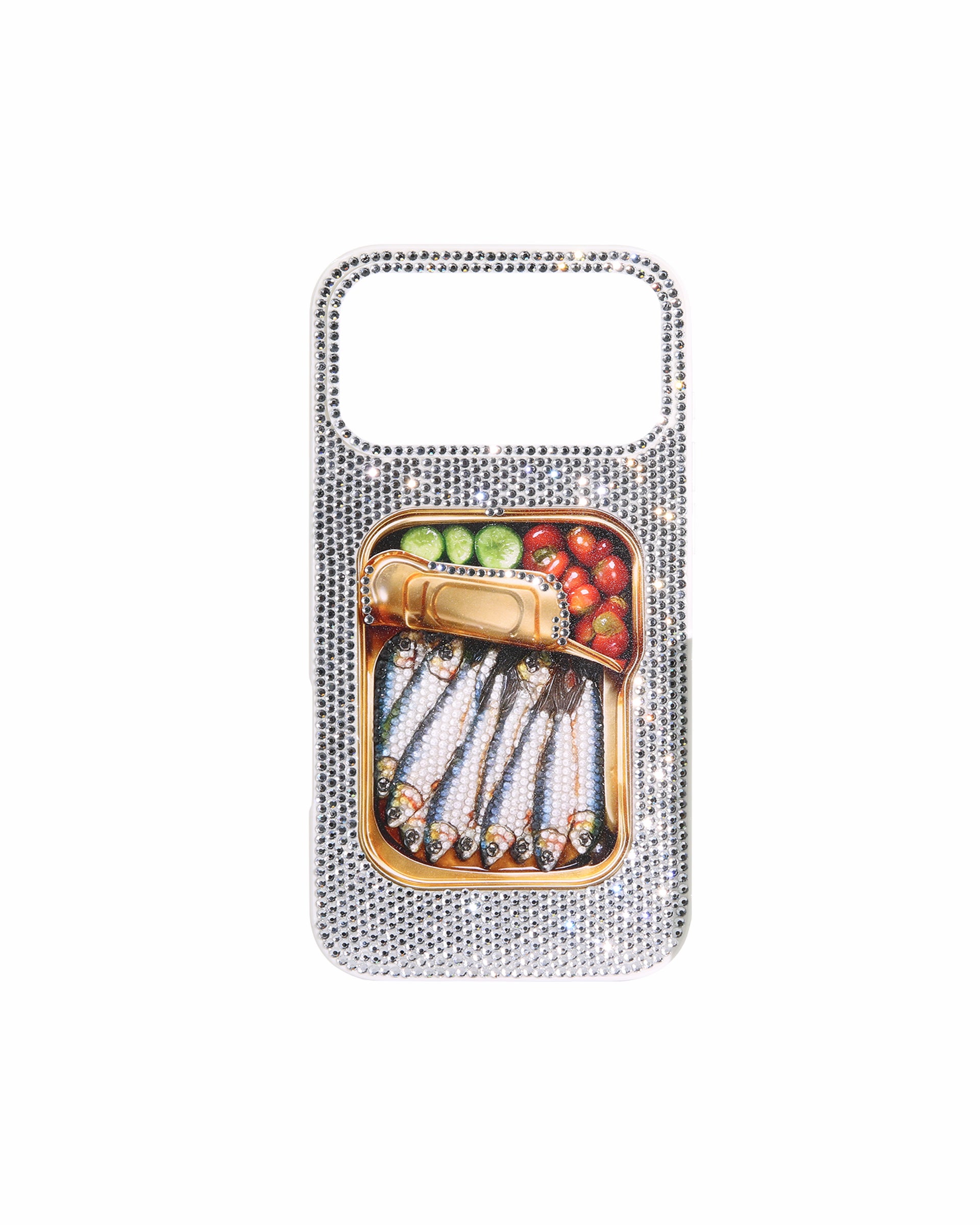 Sardine Can Art Artificial Crystal Phone Case - White