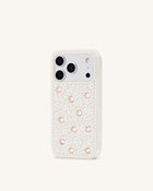 Pearl Embellished Phone Case - White