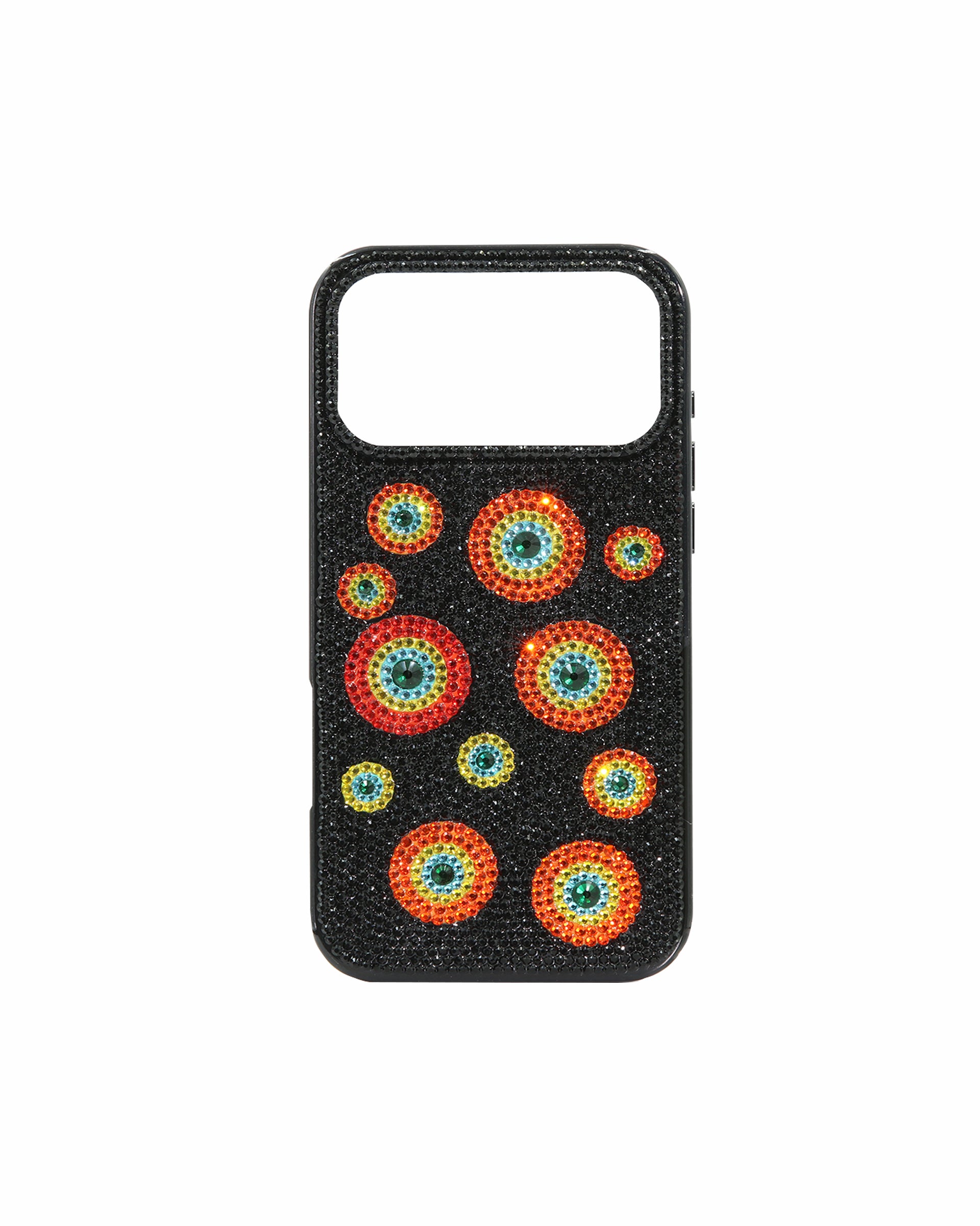 Evil Eye Artificial Crystal Embellished Phone Case - Black