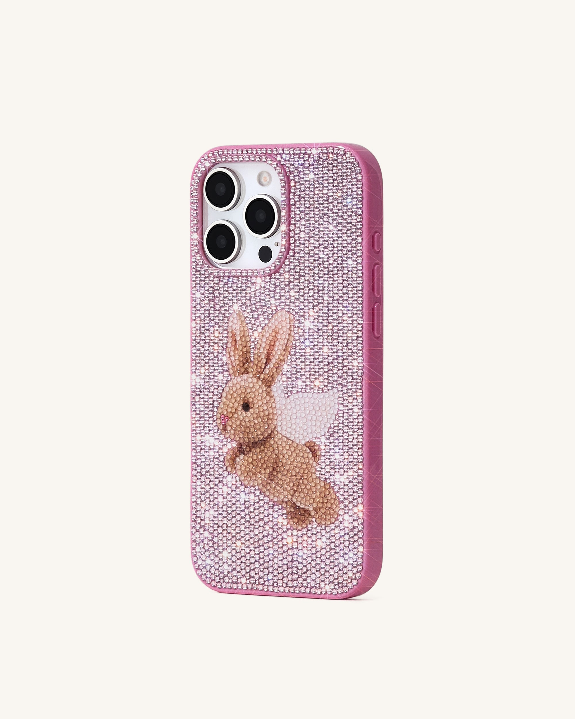 Angel Bunny Glitter Phone Case - Pink