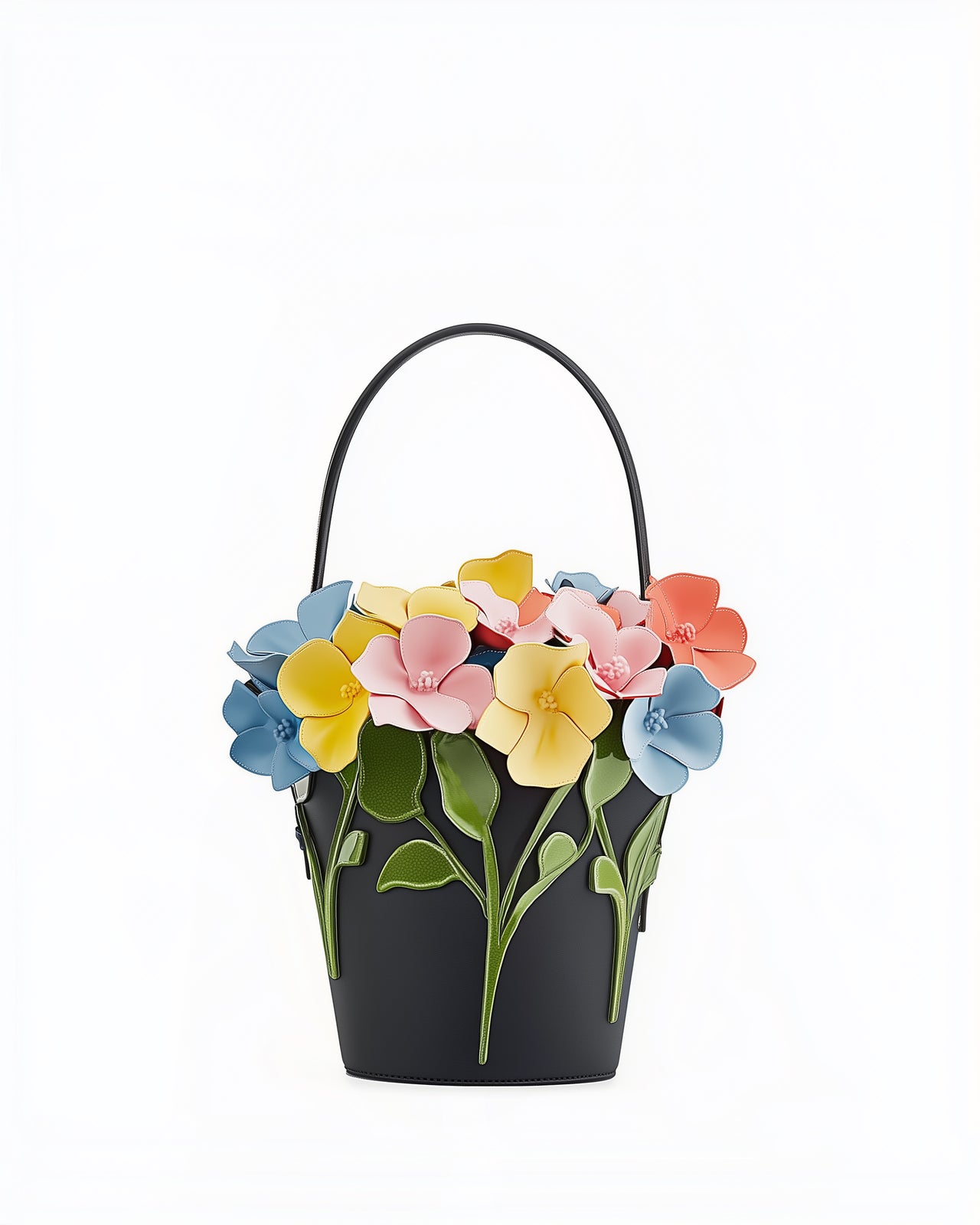 Ariana Flower Bucket Bag - Color: Multicolor