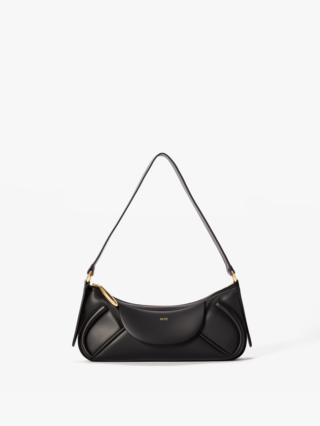 Claire Leather Shoulder Bag - Black