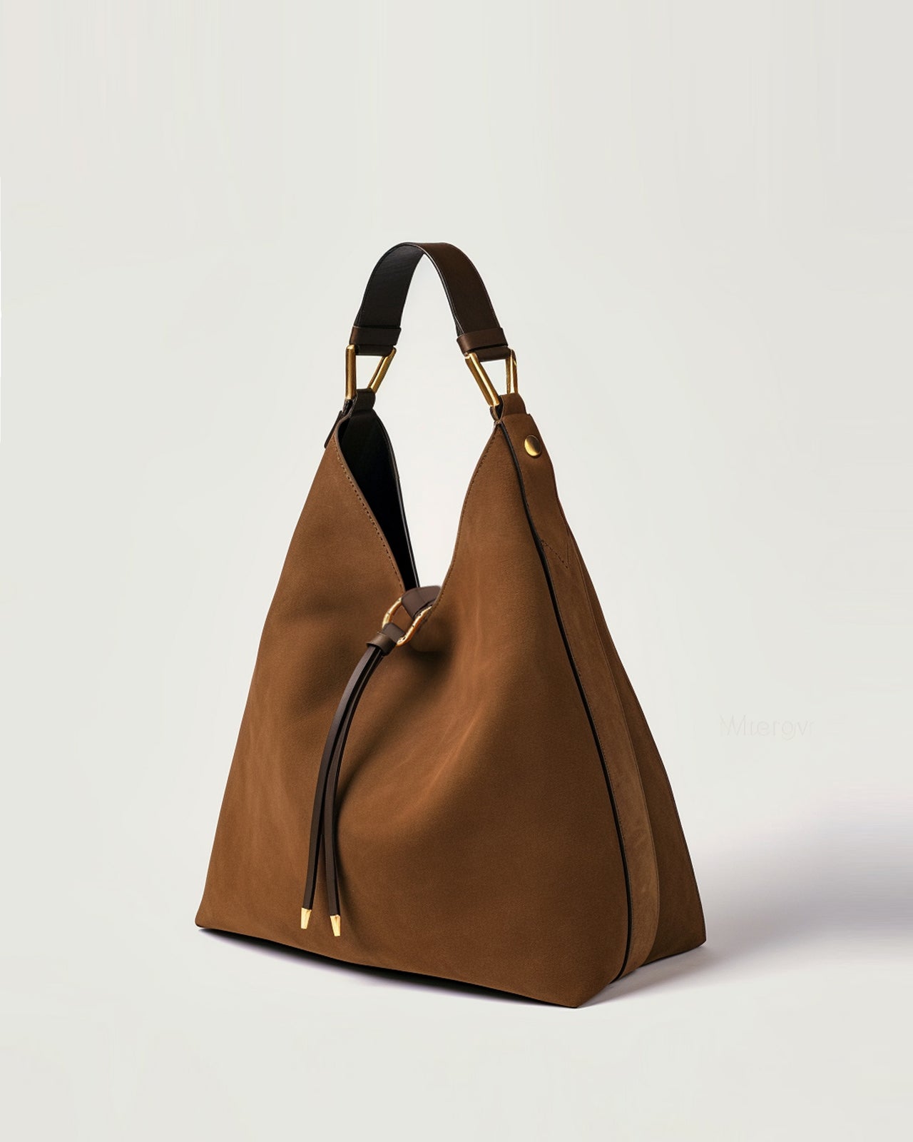 Aria Faux Suede Shoulder Bag - Brown