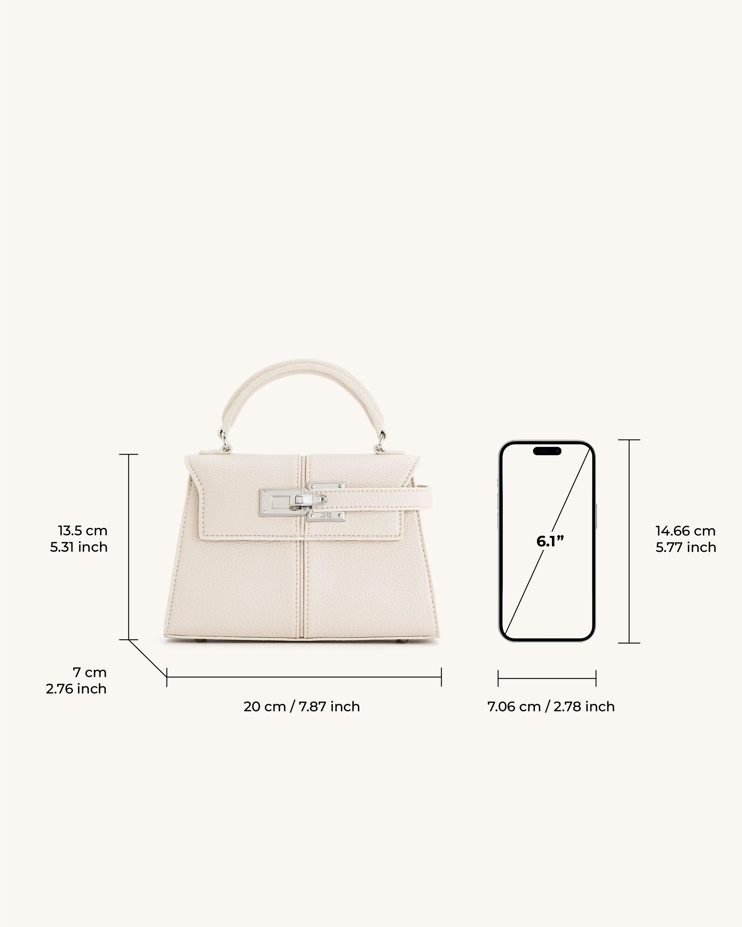 Elise Top Handle Bag - White