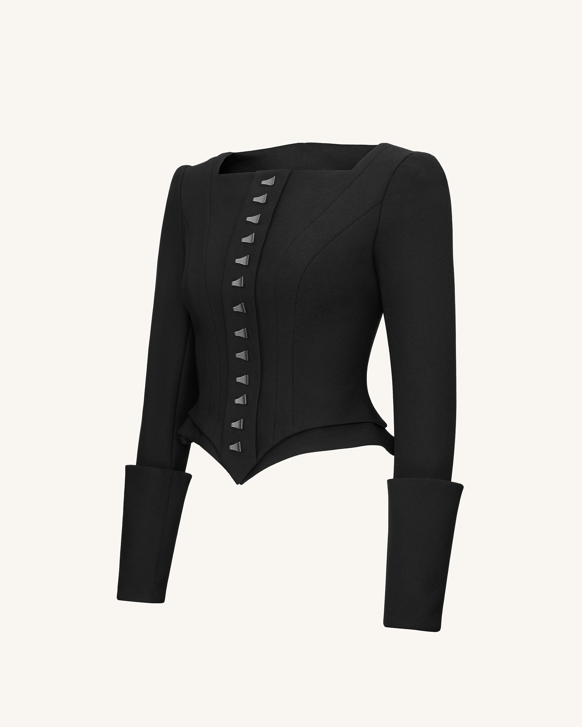 Lydia Corset-Inspired Blazer - Black