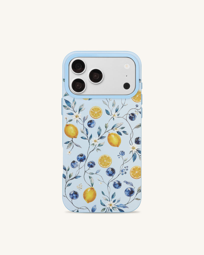 Fruity Blossom Blueberry Lemon Phone Case - Blue
