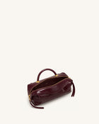Mireya Double Zip Top Handle Bag - Burgundy Croc