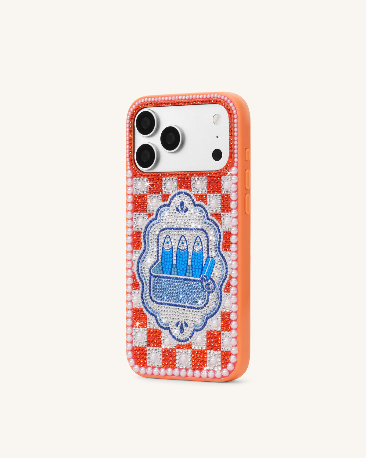 Mediterranean Sardines Artificial Crystal Phone Case - Orange