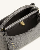 Carmen Top Handle Bag - Grey Croc